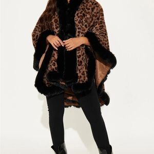 Fashion Nova Leopard Print Sweater with Black Trim